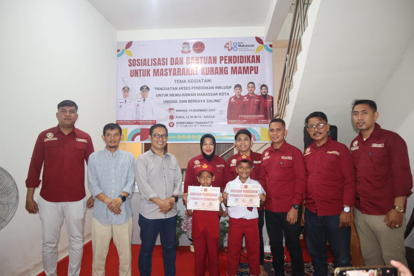 Peduli Pendidikan, Paraikatte Gelar Sosialisasi dan Bantuan bagi Masyarakat Kurang Mampu