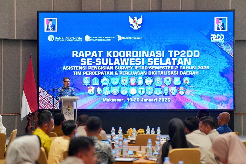 Buka Rakor TP2DD se-Sulsel, Sekda Sulawesi Selatan Dorong Penguatan Elektronifikasi dan Digitalisasi Keuangan Daerah