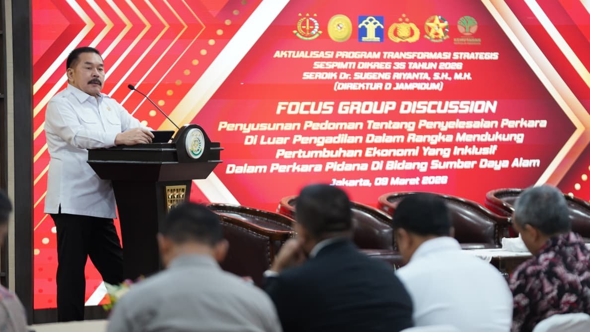 Focus Group Discussion, Jaksa Agung Dorong Transformasi Penegakan Hukum Sektor SDA