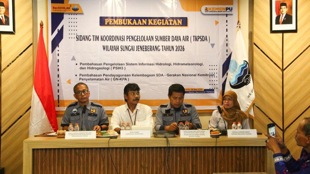 Sidang TKPSDA, Pemprov Sulsel Perkuat Integrasi Pengelolaan SDA Jeneberang
