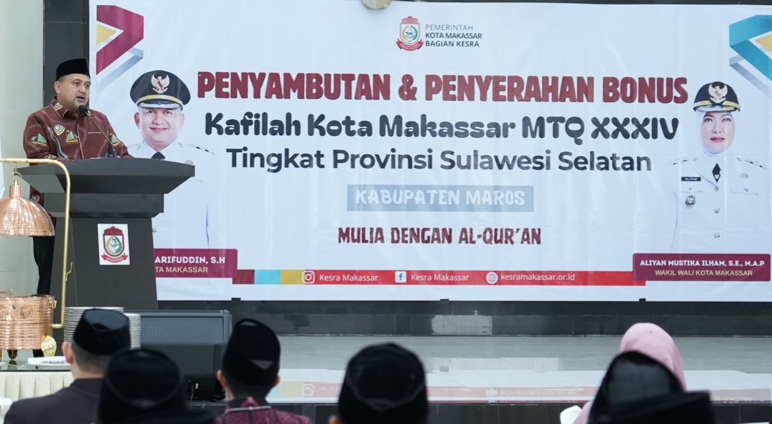 Apresiasi 47 Peserta Juara Lomba MTQ Sulsel, Wali Kota-Ketua TP PKK Makassar Beri Bonus