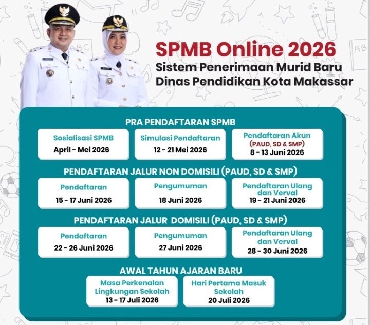 Simak Tahapan dan Jadwal Lengkapnya, SPMB 2026 Makassar Dimulai 8 Juni