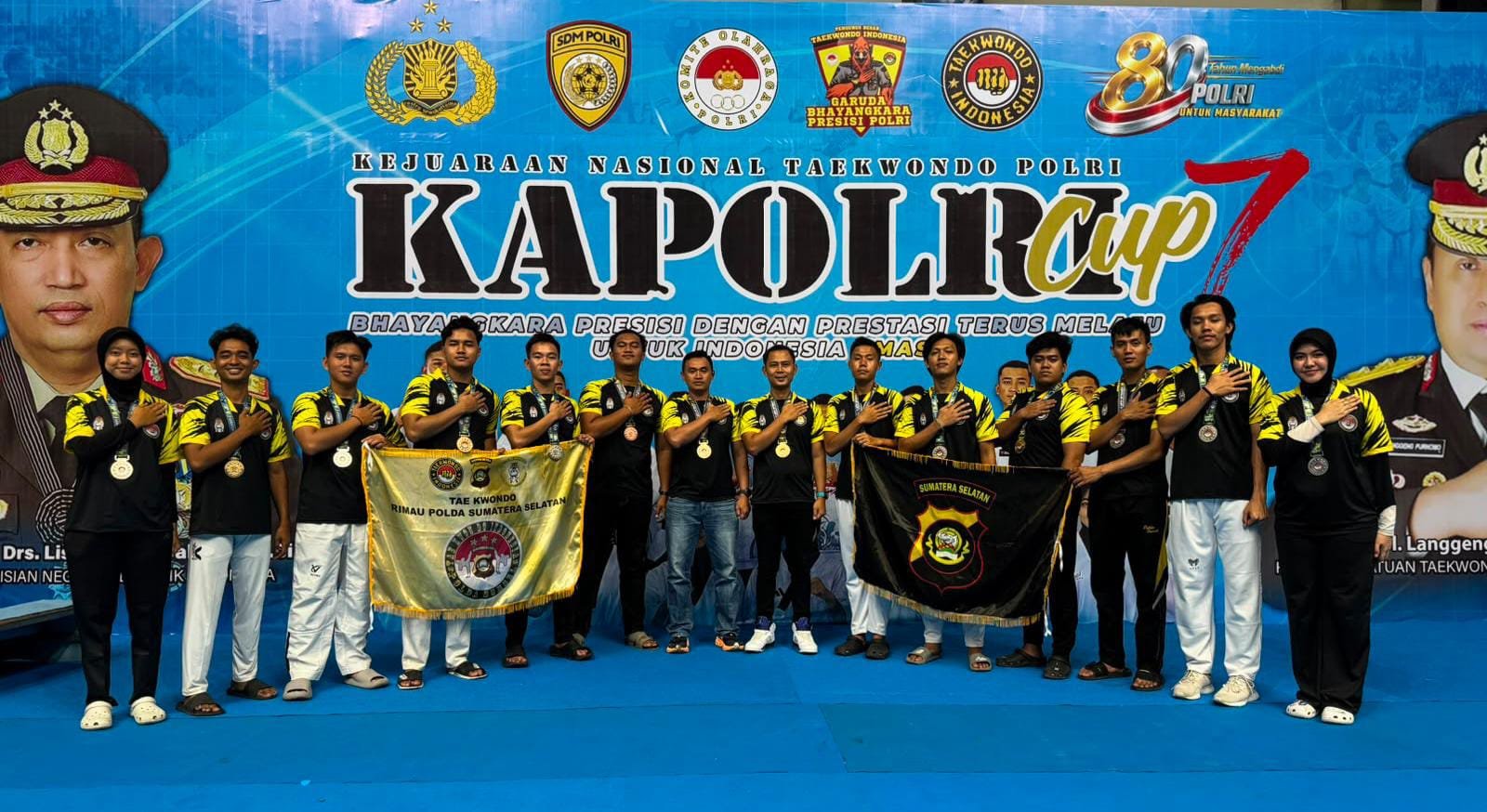 Polda Sumsel Raih 13 Medali Di Kejuaraan Nasional Taekwondo Kapolri Cup 7